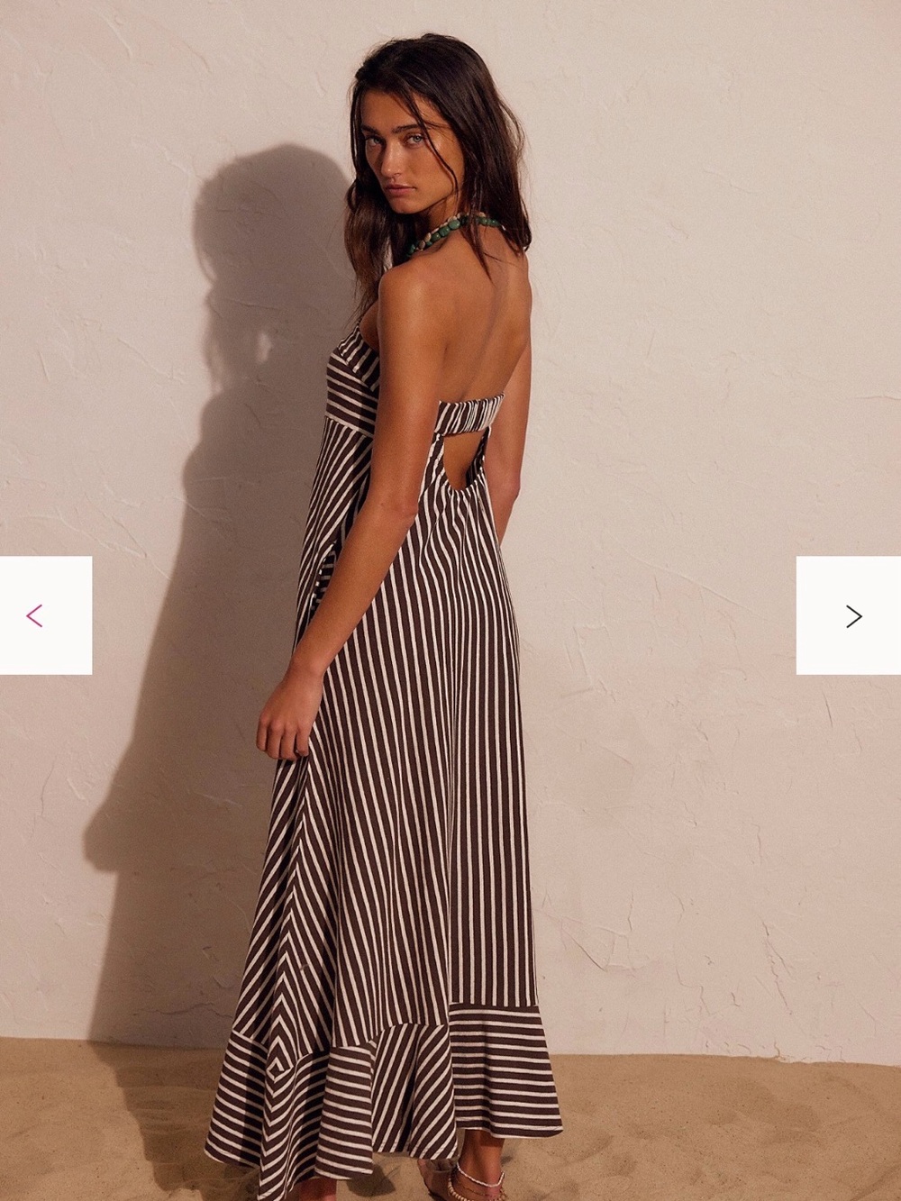 Free People Sadie Striped Midi Dress Small Color: Coconut Milk Combo NWT - Picture 2 of 6
